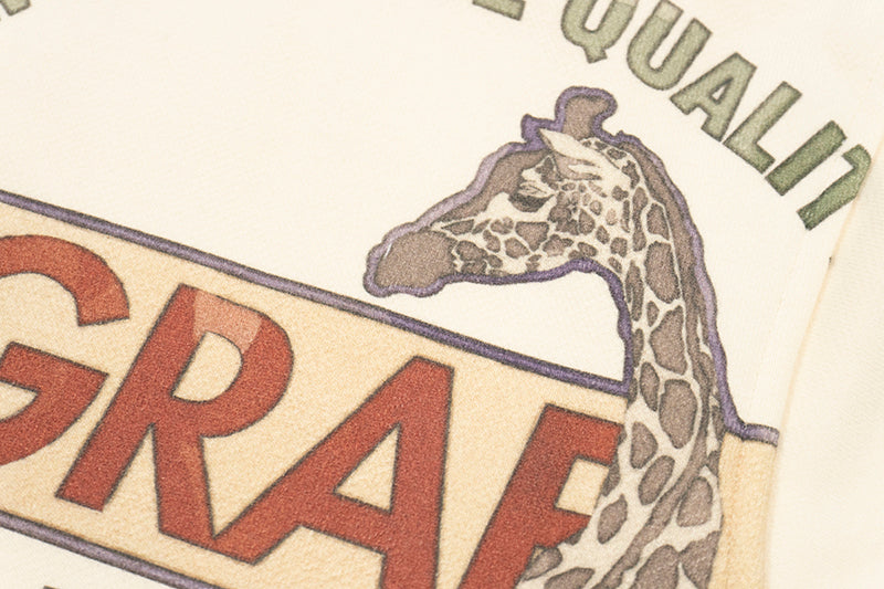 GRAF&WU Peace Dove Giraffe Flower Brass Button Fleece Hoodie