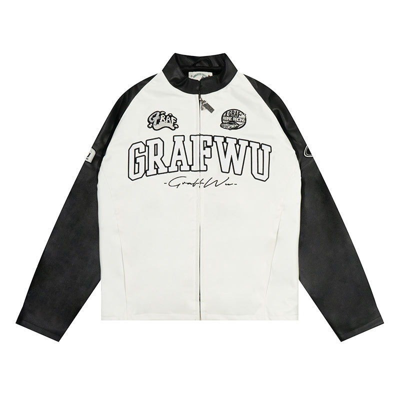 GRAF&WU Racing Gascar Series Retro Leather Jacket