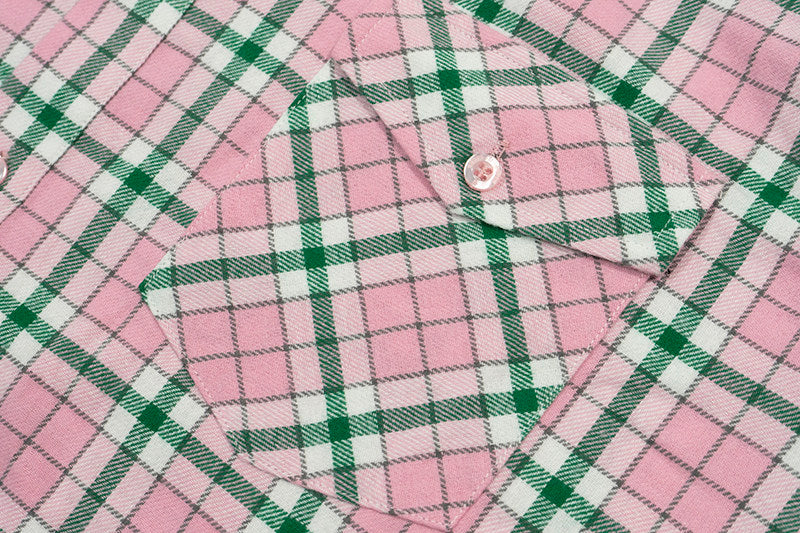 GRAF&WU Brand Giraffe Embroidery Plaid Loose Thin Shirt