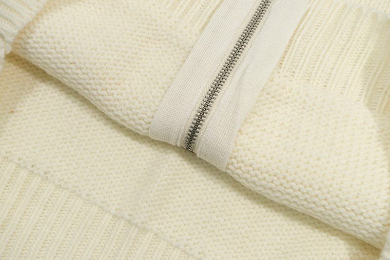 GRAF&WU Giraffe Logo Sweater Knit Zip-Up Coat - Premium Streetwear