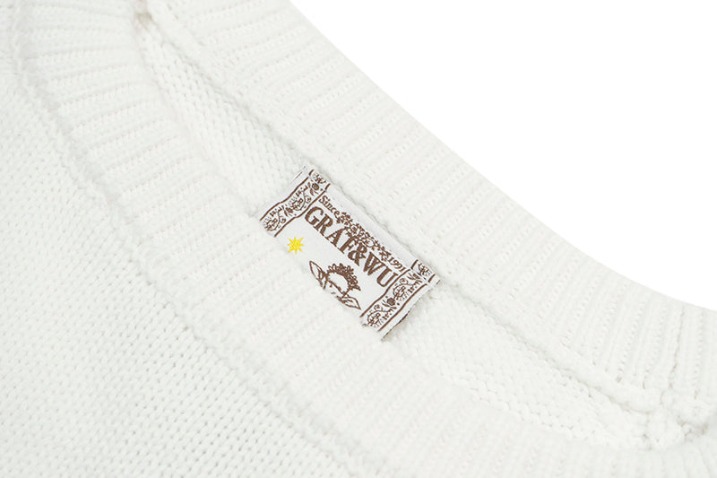 GRAF&WU Letter AK47 Little Angel Knitted Warm Sweater