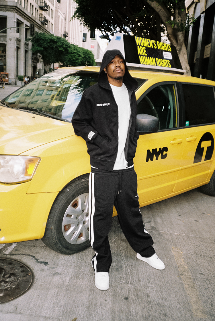 GRAF&WU Brand Arc Logo Embroidered Street Saggin Pants