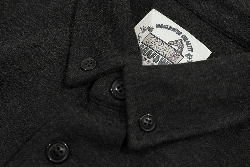 GRAF&WU Cashmere Solid Embroidered Small Logo Street Gentleman's Shirt