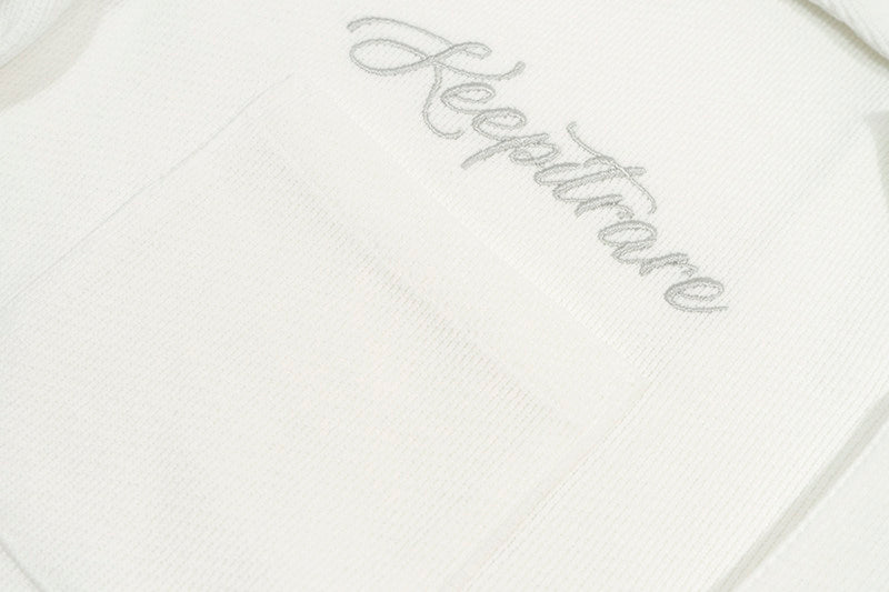 GRAF&WU Towel Striped Embroidered Cursive Keep It Rare Vacation Style T-shirt
