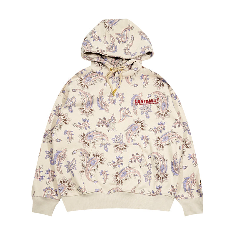 GRAF&WU Paisley 2.0 Illustrated Art Printed Fleece Hoodie