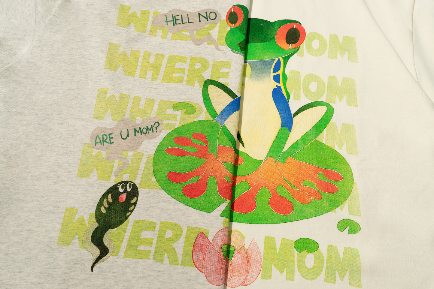 GRAF&WU Giraffe Fable Tadpoles Find Their Original Home Thin Cool Feeling Fabric T-Shirt