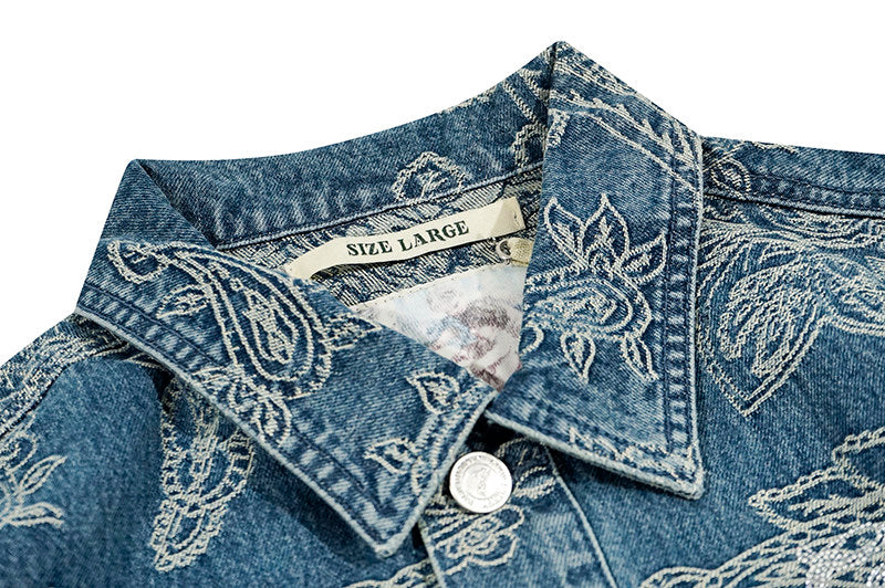 GRAF&WU Paisley Pattern Fashion Denim Jacket