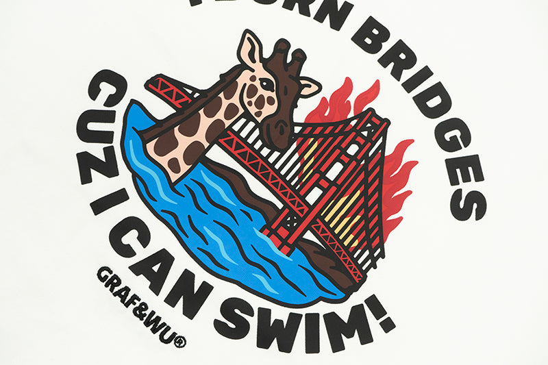 GRAFWU Cut Off The Back Road And Burn The Bridge Giraffe T-Shirts