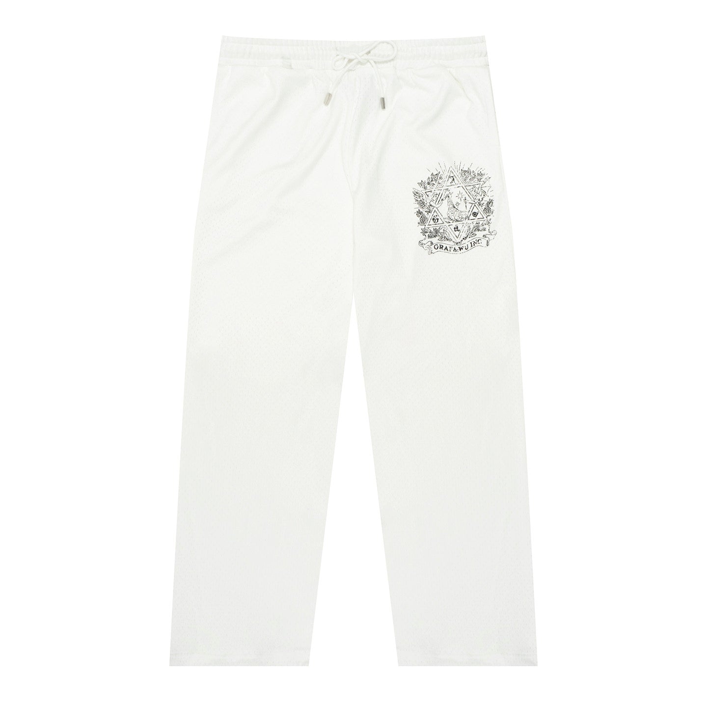 GRAF&WU Giraffe Badge Print Double-layered Mesh Cozy Pants