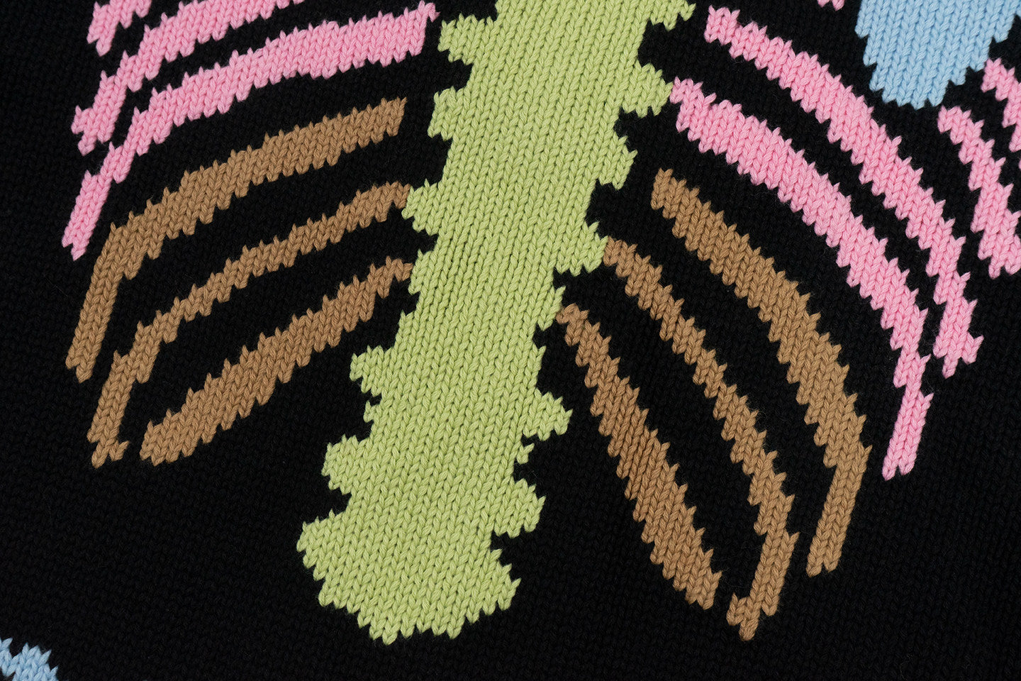 GRAF&WU Colorful Ribcage Knit Zip Up Hoodie Skeleton Streetwear