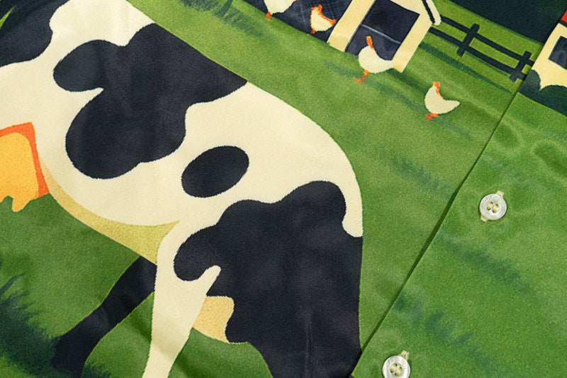 GRAF&WU Embroidered Cows Apple Prints T-shirts
