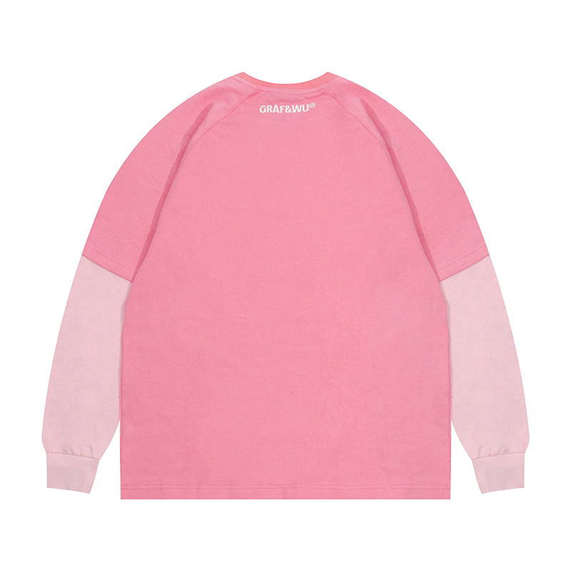 GRAF&WU Giraffe Embroidery Logo Layered Look long-sleeved Shirt