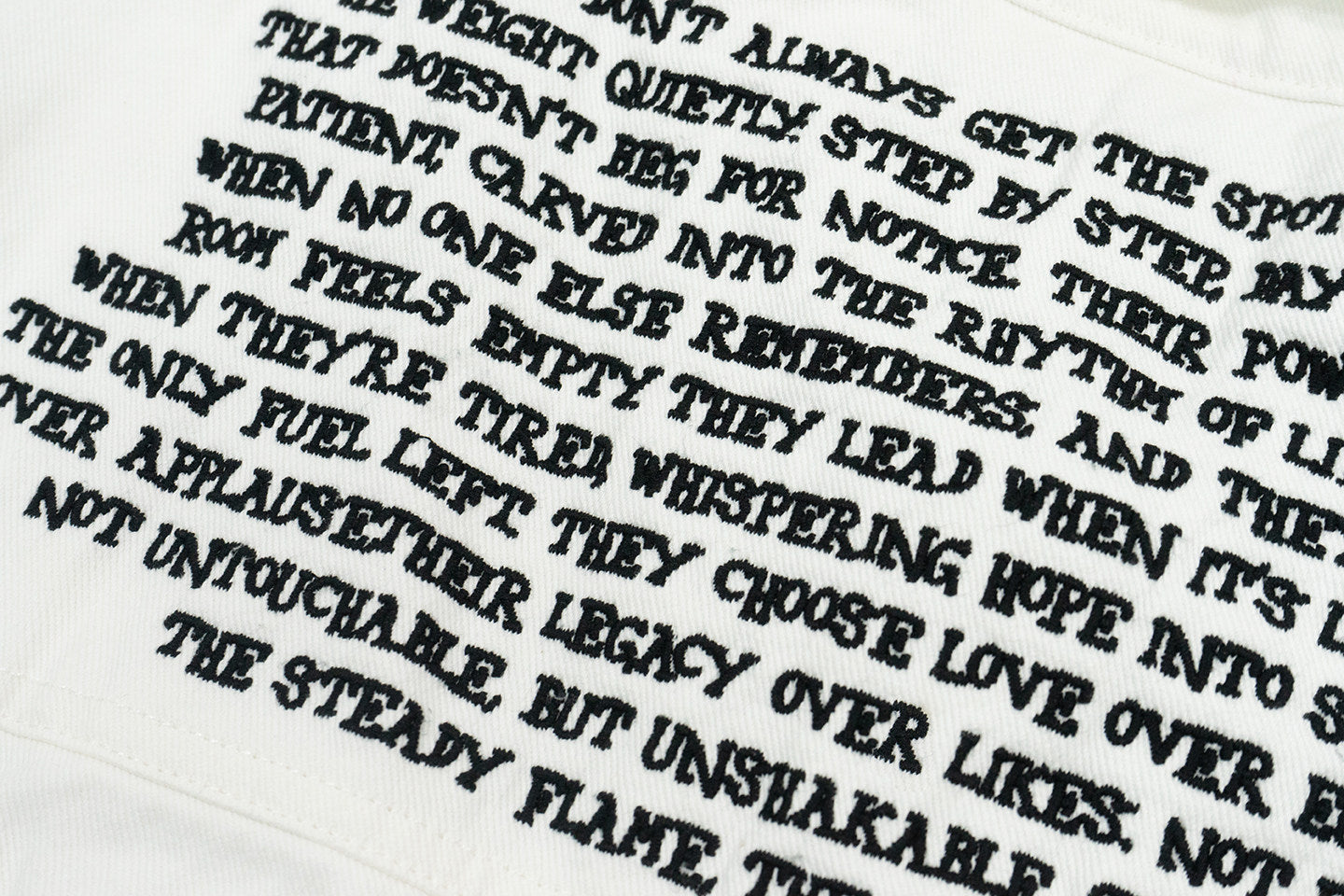 GRAF&WU Embroidered Poem Chenille Denim Jacket