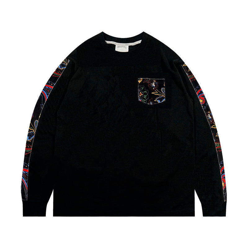GRAF&WU Paisley Velvet Patchwork Pattern Long-Sleeve Shirt