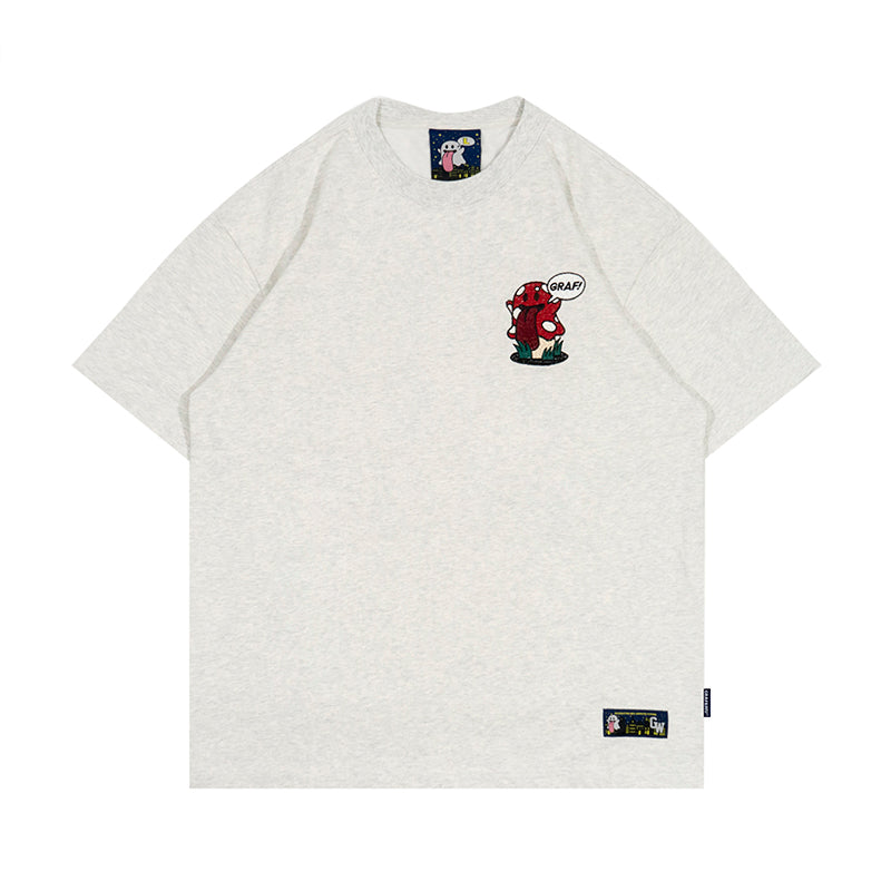 GRAF&WU T-Shirts Cute Nature Shroom Pattern Short Sleeve Fashionable 12 Mushroom Boo Ghost Design T-Shirts