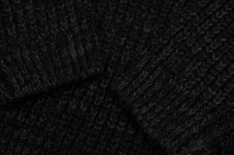 GRAF&WU Duck Couples Embroidered Badge Knitted Cable Knit Thick Sweater