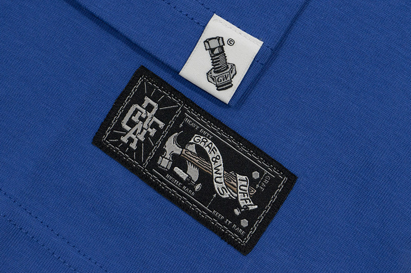 GRAF&WU Embroidered Letter Graphic Tee 100% Cotton Streetwear