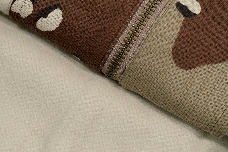 GRAF&WU AK47 Angel Desert Camouflage Streetwear Short Zip-up Hoodie