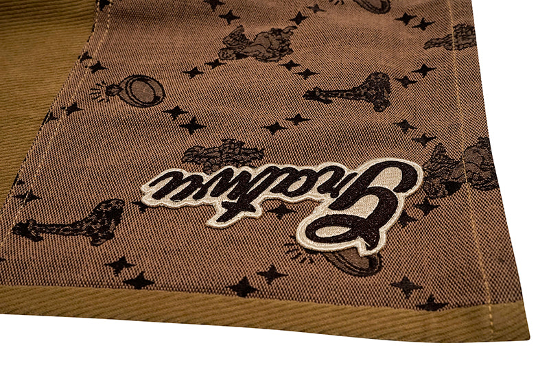 GRAF&WU Fashion Spliced Canvas Workwear Loose Trousers