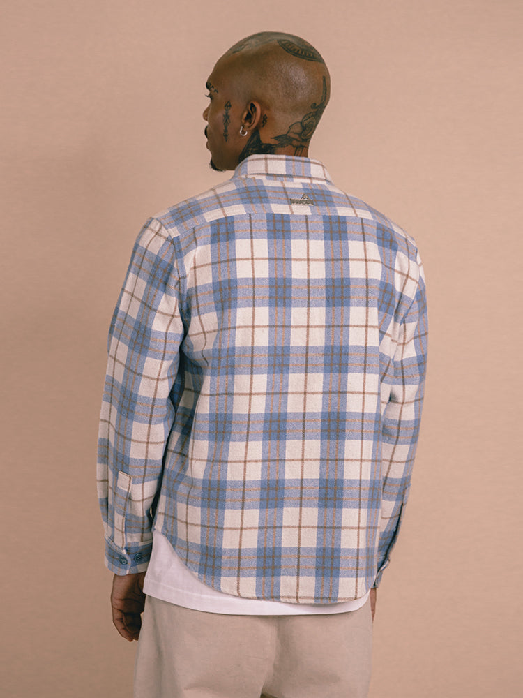 GRAF&WU Spliced Grid Ddesign Flannel Fashion Shirt