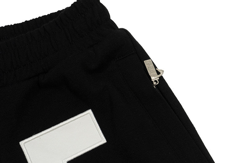 GRAF&WU Letter Embroidered Streetwear Loose Sports Shorts