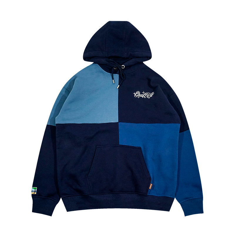 GRAF&WU Letters Embroidered Fashion Design Oversize Fleece Hoodie