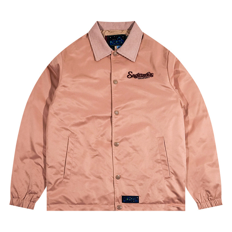 GRAF&WU 12 Signs Hip-hop Lyrics Embroidery Print Windproof Coach Jacket