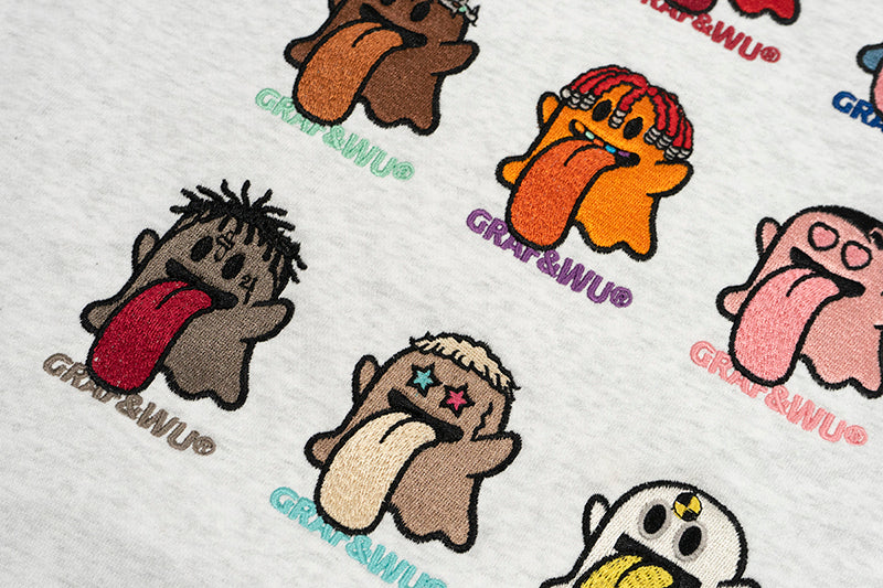 GRAF&WU New School 12 Rap Ghost Embroidered Hoodie