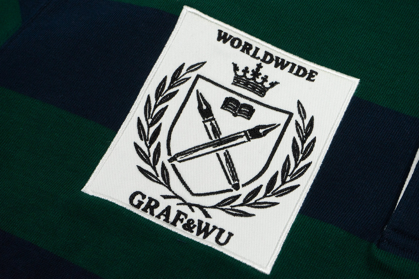 GRAF&WU Striped Polo Collar Rugby Style Design Long Sleeves Shirt