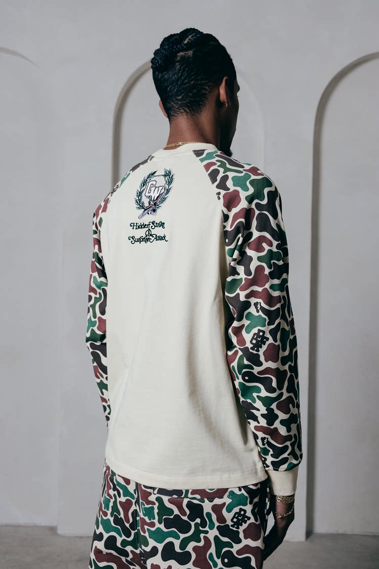 GRAF&WU Hidden Attack Camouflage Loose Raglan Long-Sleeve T-Shirt