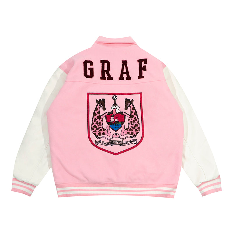 GRAF&WU Blokecore Floral Leather Sleeve Jacket