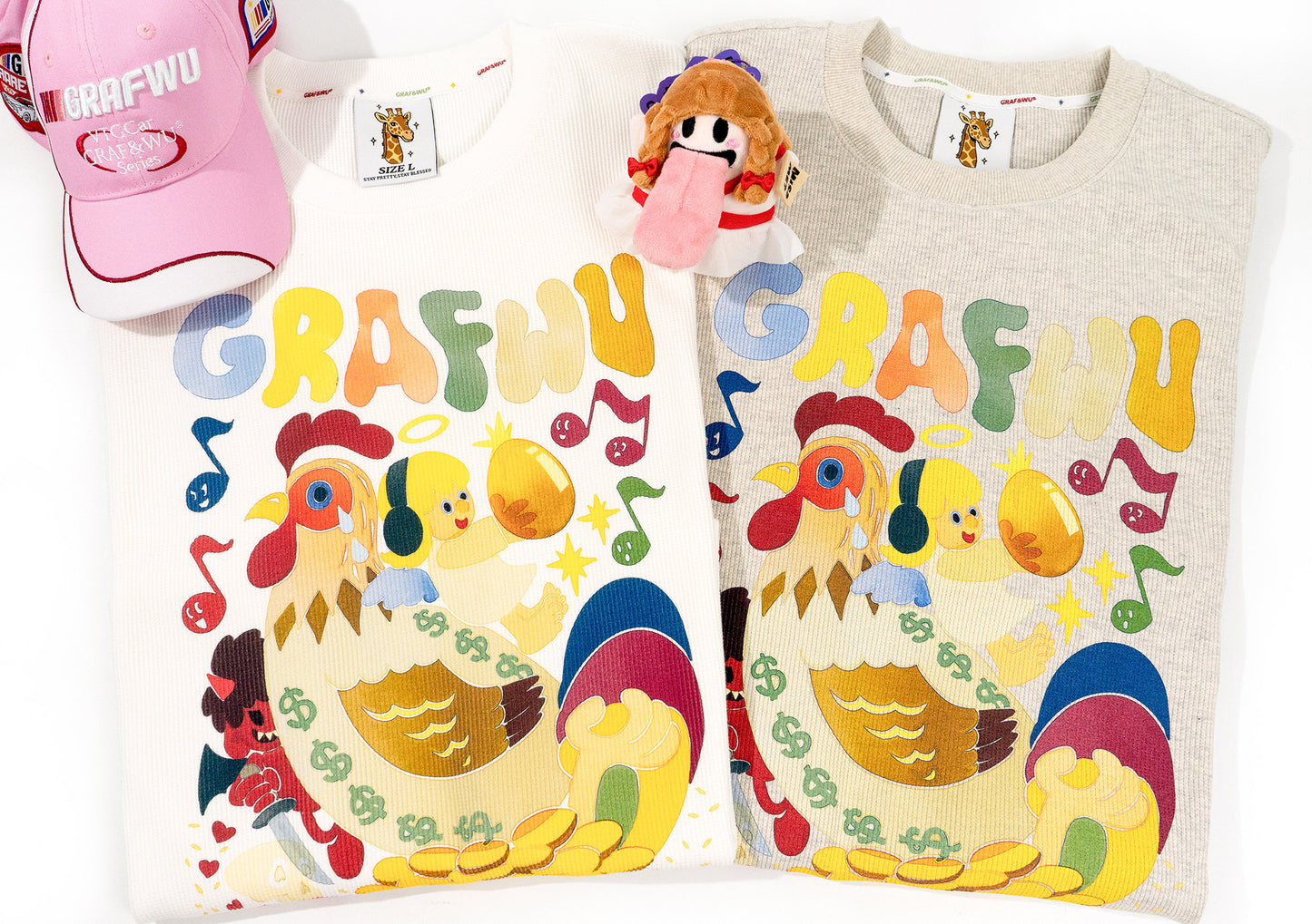 GRAF&WU Giraffe Fable Killing the Egg-Laying Goose Streetwear Casual T-Shirt