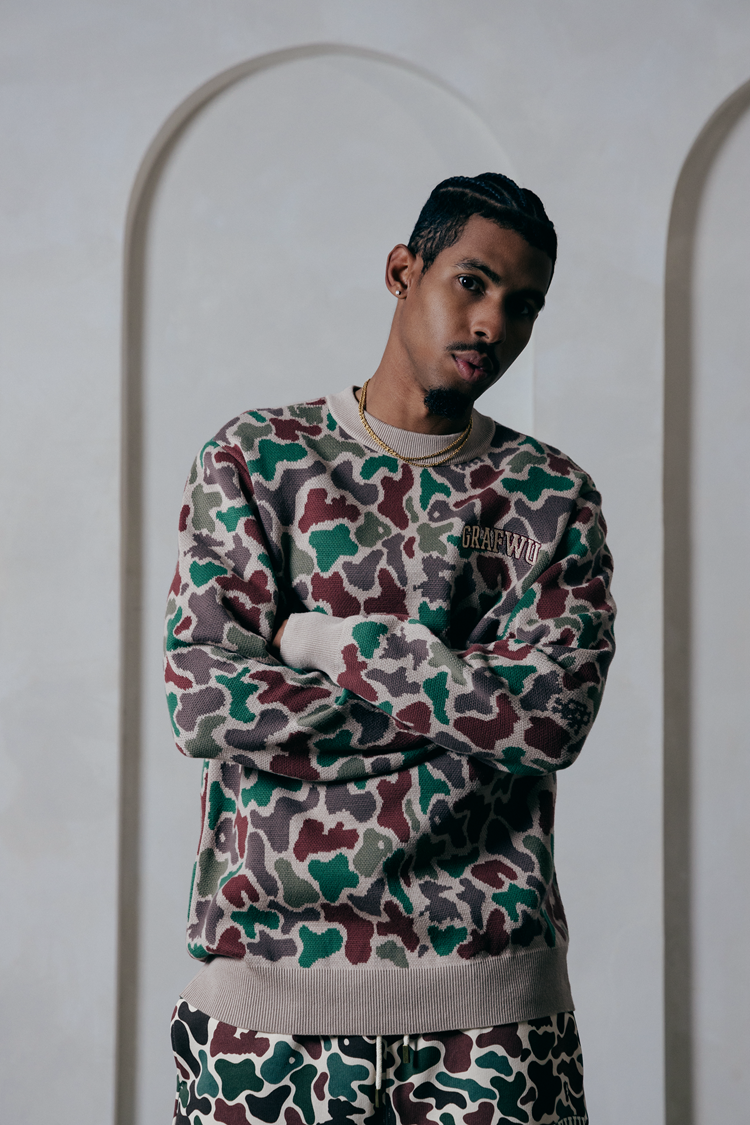 GRAF&WU Duck Hunting Multi-color Camouflage Knitted Sweater