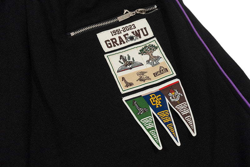 GRAF&WU Devil Two-Headed Sheep Embroidered Basketball Shorts