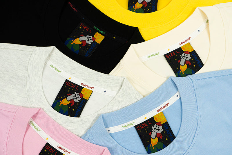 GRAF&WU 【Summer Special】T-shirts12 Ice Cream Cute Ghost Short Sleeves Embroidered Short Sleeve Men Women Cotton Casual T-shirt