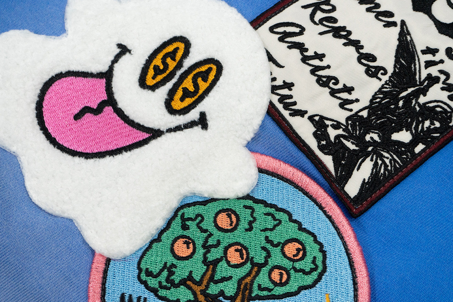 GRAF&WU Badge Character Design Graphic Vintage Washed Pants