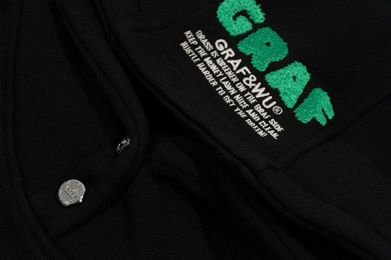 GRAF&WU Weed-removing Giraffe Print Fleece Loose Streetwear Hoodie