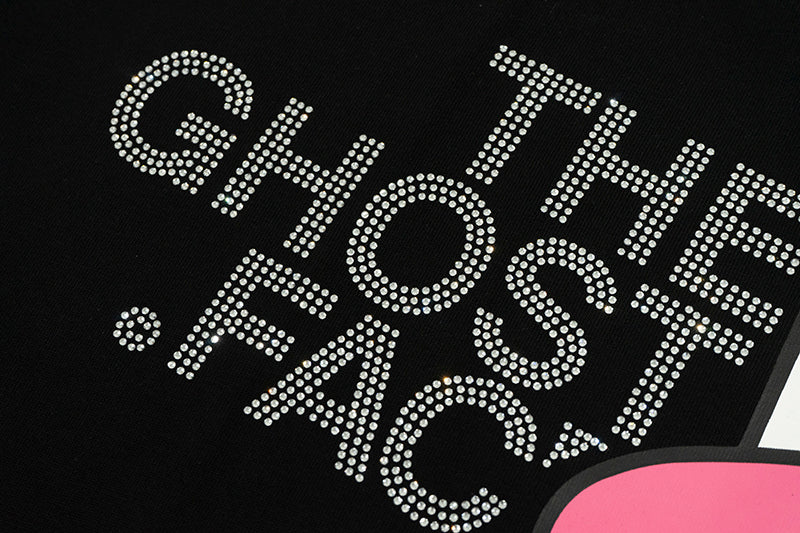 GRAFWU BooGhost Face Rhinestone Decoration T-shirts