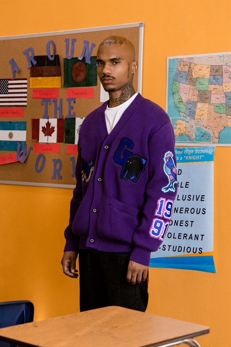 GRAF&WU Devil Two-Headed Sheep Emblem Knitted Sweater