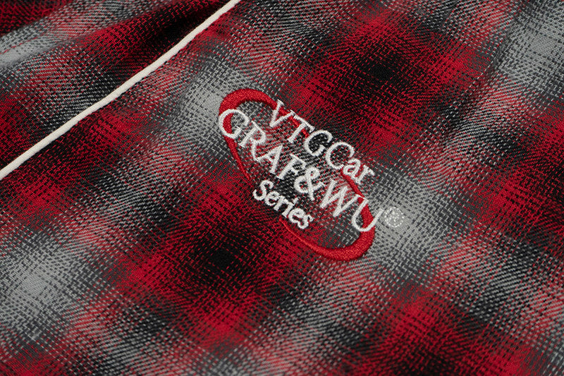 GRAF&WU Racing-themed Embroidered Streetwear Loose Brushed Shirt