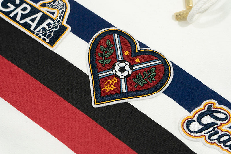 GRAF&WU Blokecore Football Team Floral Angel Devil Fleece Hoodie