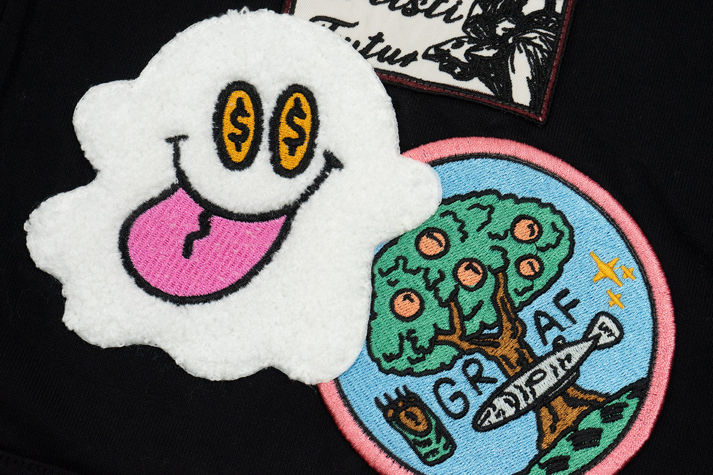 GRAF&WU Badge Character Design Graphic Retro Washed Hoodie