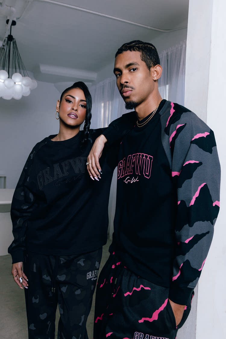 GRAF&WU Hidden Attack Camouflage Loose Raglan Long-Sleeve T-Shirt