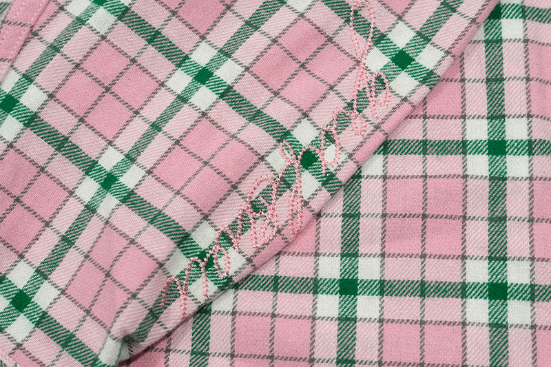 GRAF&WU Brand Giraffe Embroidery Plaid Loose Thin Shirt