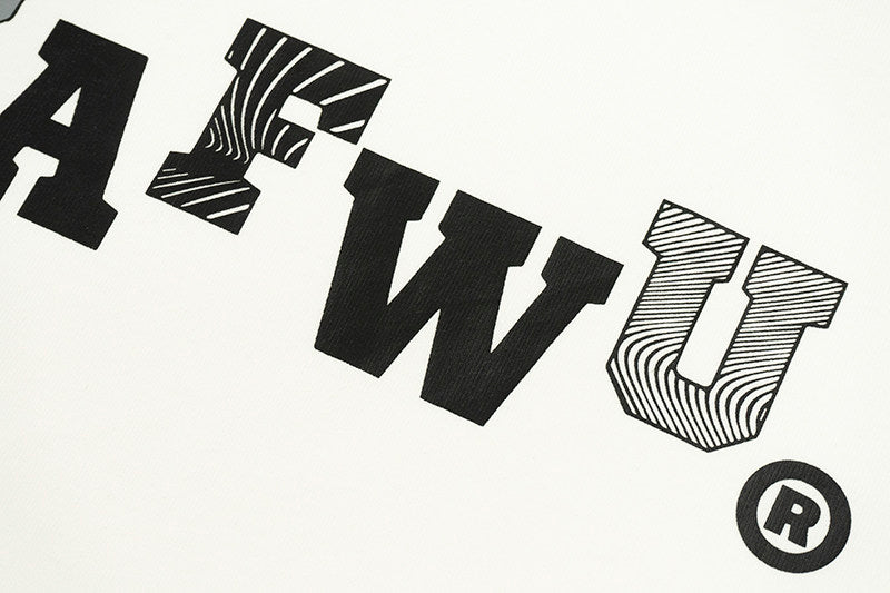 GRAF&WU Simple Letter Graphic Cotton T-shirt