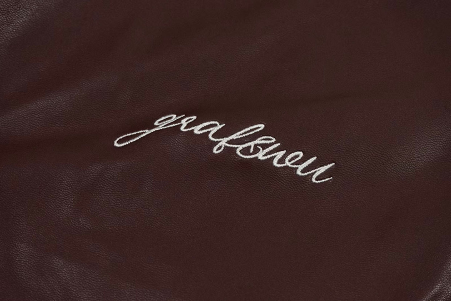 GRAF&WU Winter Vibe Metal Deer Brand Logo MA1 Leather Jacket