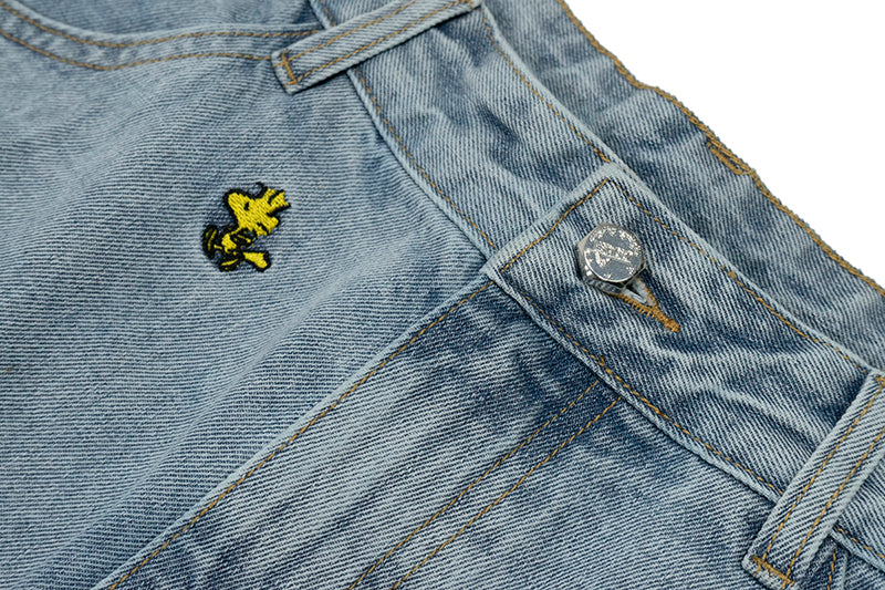 GRAF X Peanuts【Snoopy Collaboration】Jeans Charlie Brown Lucy Embroidered Pants Baggy Fit Denim Trousers Men Women Classic Straight-Leg Denim