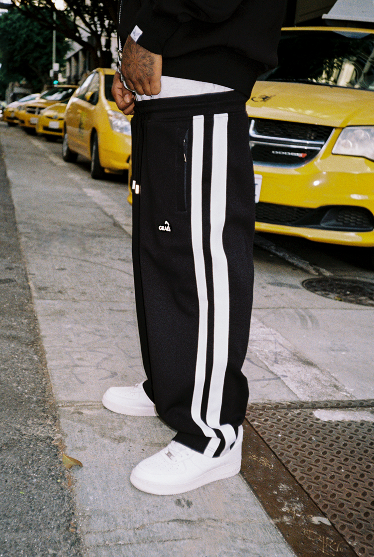 GRAF&WU Brand Arc Logo Embroidered Street Saggin Pants