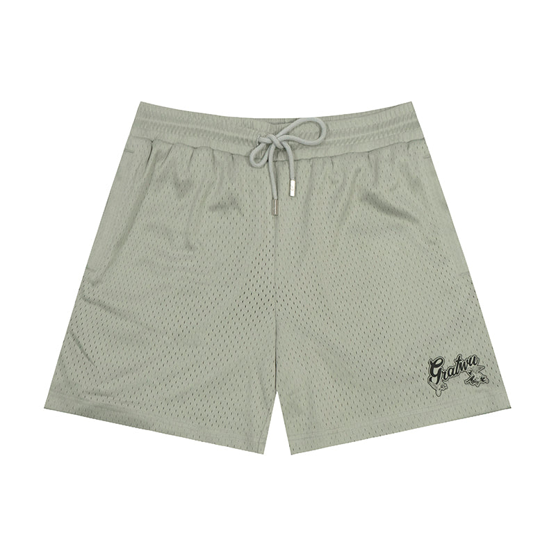 GRAF&WU Shorts Letter AK47 Angel Shorts Double Mesh Comfortable Sports Shorts Men's Casual Shorts