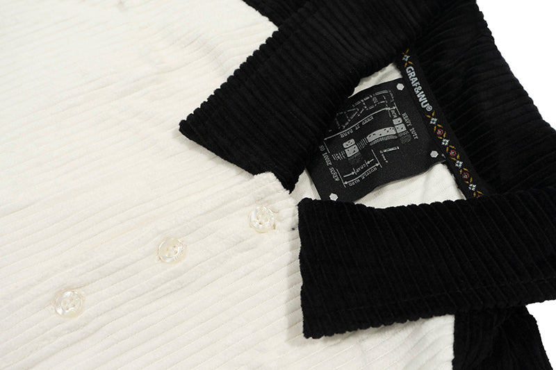 GRAF&WU Corduroy Letter embroidery Polo Shirt